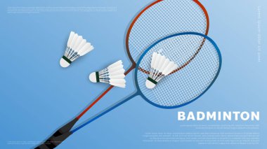 Fotokopi alanı olan Badminton spor duvar kağıdı, illüstrasyon Vektör EPS 10