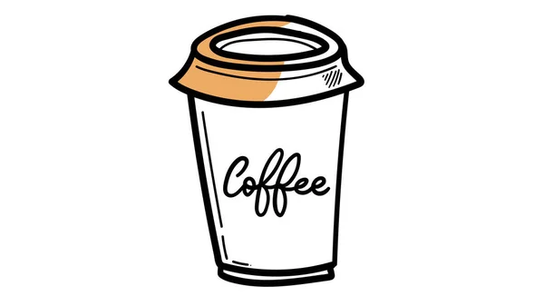 Kaffeebecher Coffeeshop Dekoratives Element Isoliert Auf Weißem Hintergrund Vektor Abbildung — Stockvektor