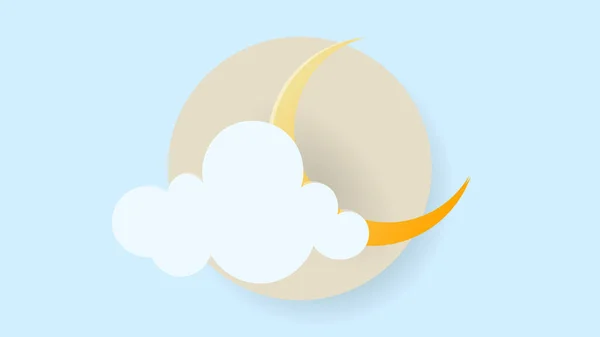 Nube Meteorológica Luna Ilustración Del Concepto Meteorológico Aislado Sobre Fondo — Vector de stock