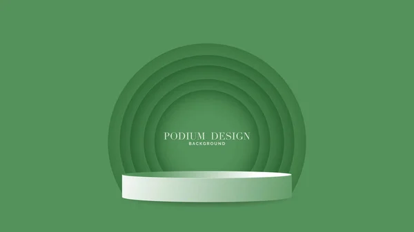 Зелений Подіум Мінімальний Фон Сценічний Подіум Відображення Продукту Стенд Показу — стоковий вектор
