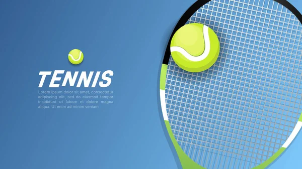 テニスラケットとテニスボールテニスコートの背景イラストオンラインスポーツイベントで使用するため イラストベクターEps — ストックベクタ