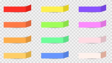 Gerçekçi renkli kağıt sayfalarının vektör illüstrasyonu 