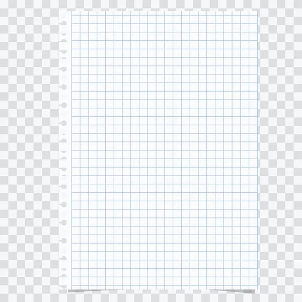 Blank Notebook Template Grid Transparent Background Vector Illustration — Stock Vector