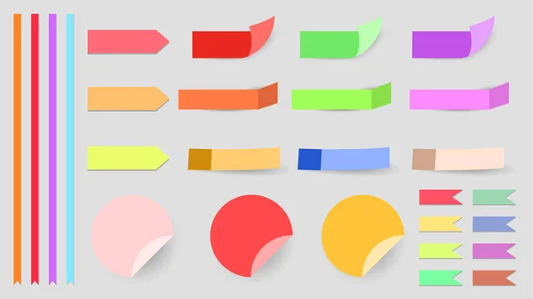Bunte Papieraufkleber Etiketten Aufkleber Aufkleber Und Abzeichen — Stockvektor