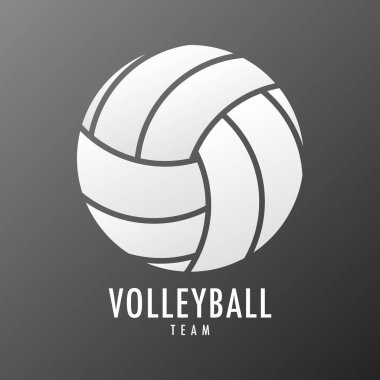 Voleybol sembolü vektörü, voleybol topunun çizgi çizimi, modern tasarım, siyah zemin üzerinde izole edilmiş, illüstrasyon Vector EPS 10, voleybol şampiyonası logosu için kullanılabilir