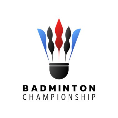 Badminton logo tasarım şablonu. vektör illüstrasyonu