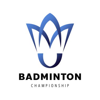 Badminton logo tasarım şablonu. vektör illüstrasyonu