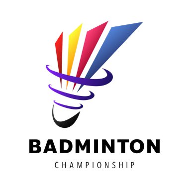 Badminton logo tasarım şablonu. vektör illüstrasyonu