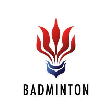 Badminton logo tasarım şablonu. vektör illüstrasyonu