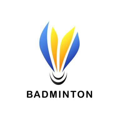 Badminton logo tasarım şablonu. vektör illüstrasyonu