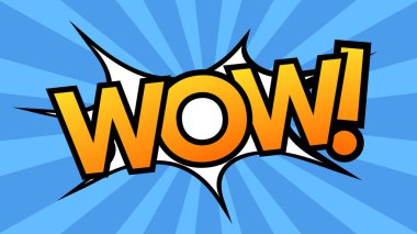 Soyut arkaplanda çizgi roman tarzı bir kelime. vektör illüstrasyonu