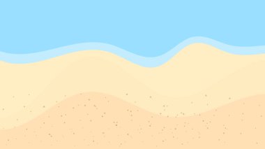 Dalgalı kumsal kumu ve deniz dalgası çizimi