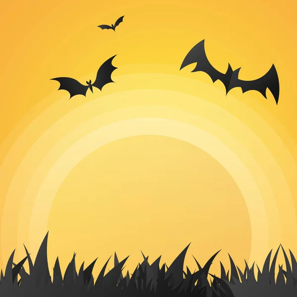 Fundo Halloween Com Morcegos Abóboras —  Vetores de Stock