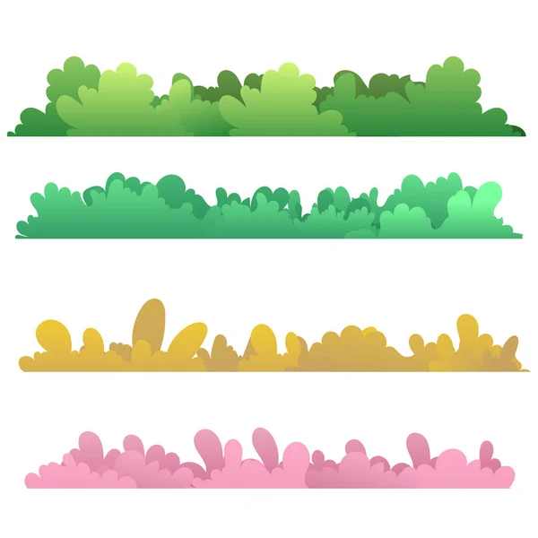 Farbenfrohe Bäume Und Gras Vektorillustration — Stockvektor