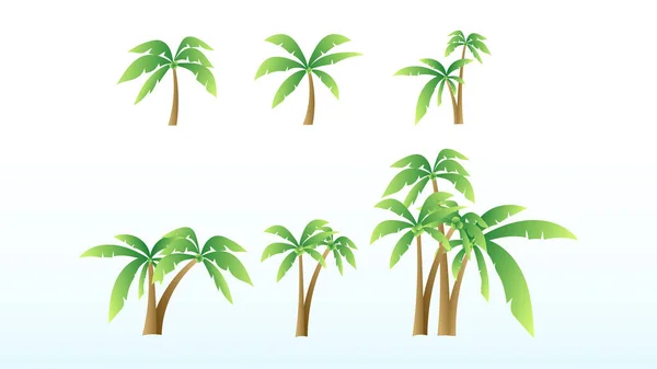Tropické Palmy Listy Izolované Bílém Pozadí Vektorová Ilustrace — Stockový vektor