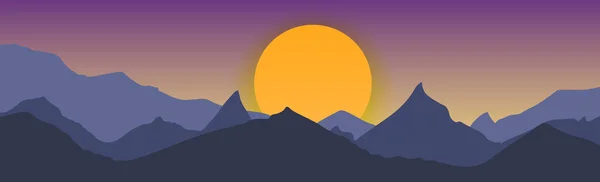 Illustration Vectorielle Paysage Avec Montagnes Sommets Montagneux — Image vectorielle
