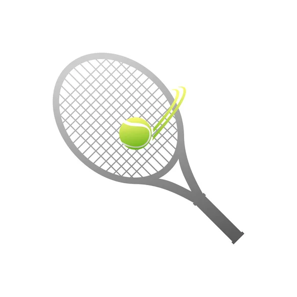 Tennis Racket Ball Icon Sport Equipment Vector Illustration — Stock Vector