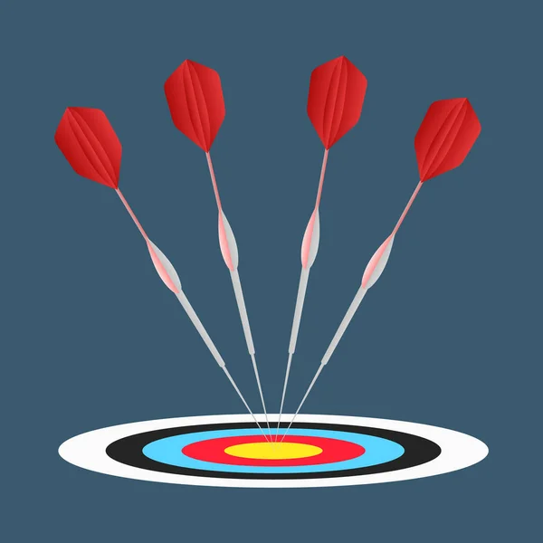Векторна Ілюстрація Цілі Червоними Стрілками — стоковий вектор