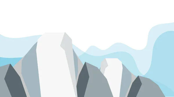 Paysages Montagnes Avec Neige Nuages Illustration Vectorielle — Image vectorielle