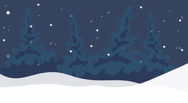 Winter Landscape Snow Trees Vector Illustration — Stock Vector
