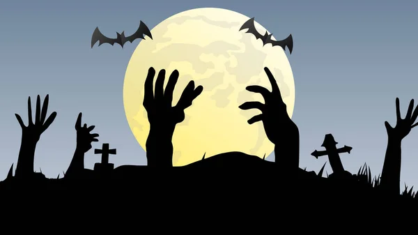 Halloween Fundo Com Abóboras Morcegos Lua —  Vetores de Stock