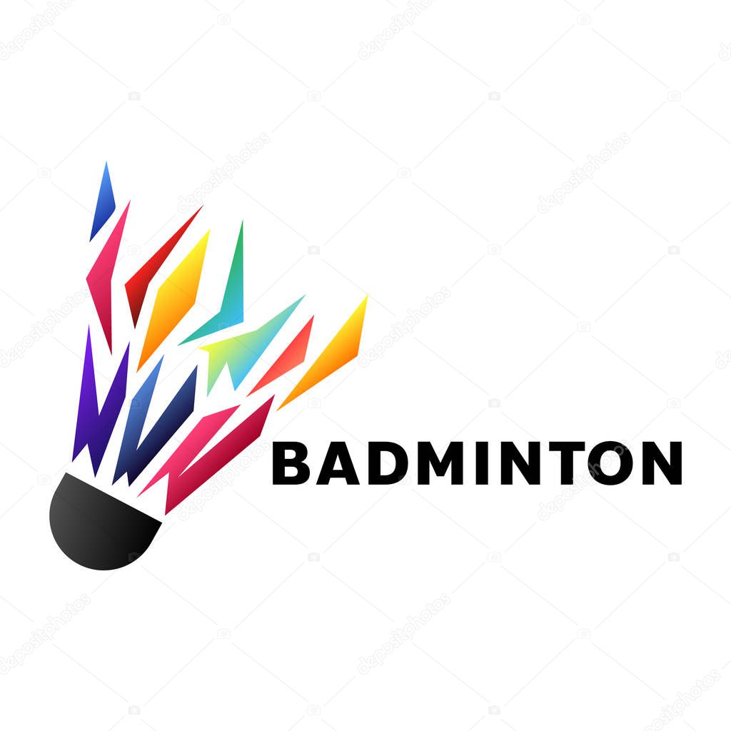 Badminton  logo design template. vector illustration