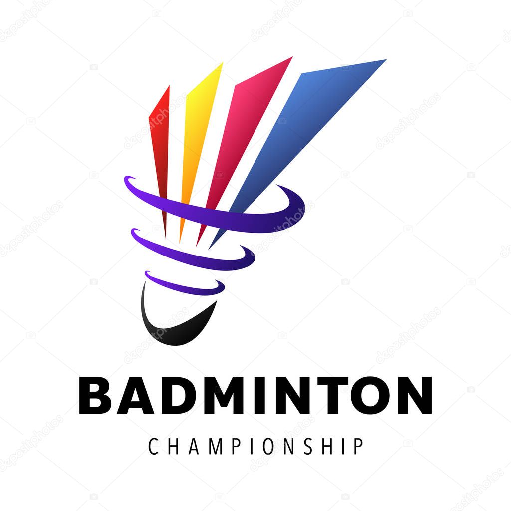 Badminton  logo design template. vector illustration