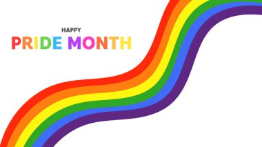 Gurur bayrağı veya gökkuşağı renkleri, insan hakları veya çeşitlilik kavramına sahip LGBTQ Onur Ayı, beyaz arkaplanda izole edilmiş, Vektör illüstrasyon EPS 10