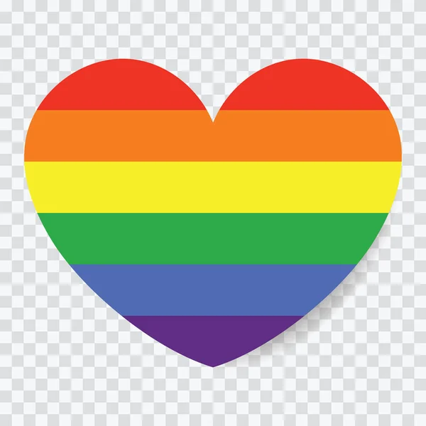 Símbolos Del Corazón Con Bandera Orgullo Colores Del Arco Iris — Archivo Imágenes Vectoriales