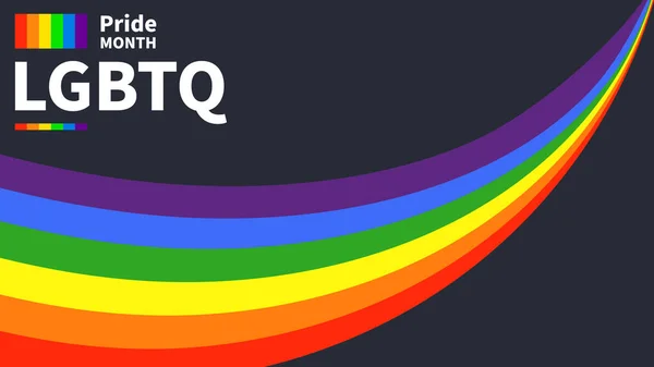 六月的骄傲月Lgbtq象征与骄傲旗或彩虹色 人权或多样性概念 孤立于灰色背景 矢量插图Eps — 图库矢量图片