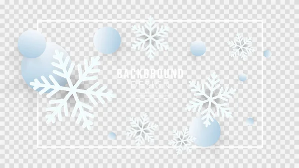 Winter Vector Realistic Snowflakes Transparent Background — Stock Vector