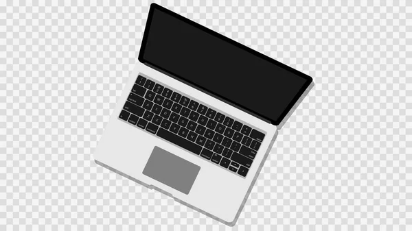 Laptop Vetorial Realista Com Tela Branco —  Vetores de Stock