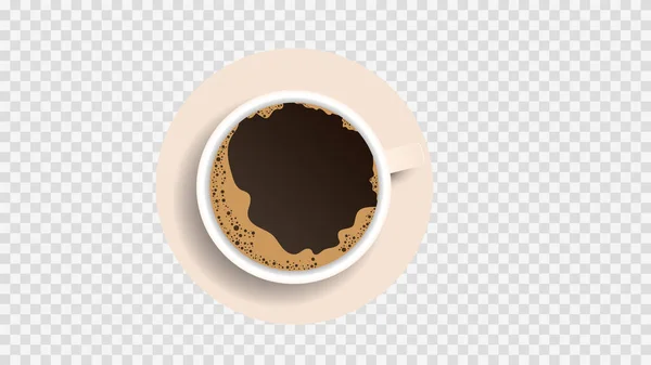 Realistisk Kaffekopp Med Kaffebönor — Stock vektor