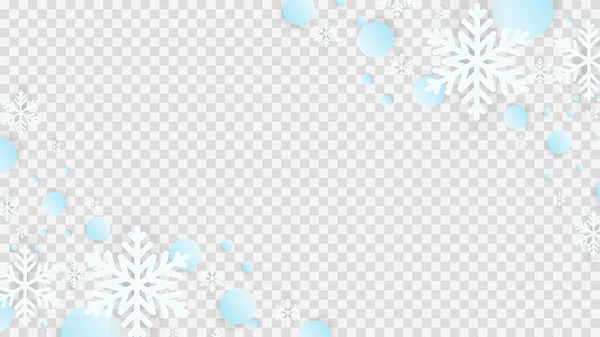 Kerstachtergrond Met Realistische Witte Sneeuwvlokken Kerst Illustratie Nieuwjaarsdecoratie Vector — Stockvector
