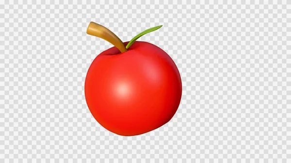 Renderização Tomate Cereja Vermelho Isolado Branco — Vetor de Stock