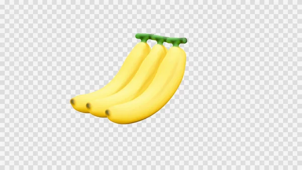 白色背景的黄香蕉 有阴影 — 图库矢量图片