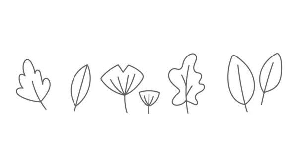 Набор Весенних Цветов Цветок Ручной Работы Векторная Иллюстрация — стоковый вектор