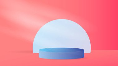 Kozmetik ürün sunumu için minimum geometrik podyum. 3 Boyutlu Hazırlama 