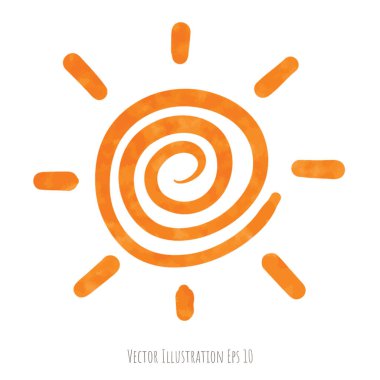 vektör el çizilmiş güneş simgesi 