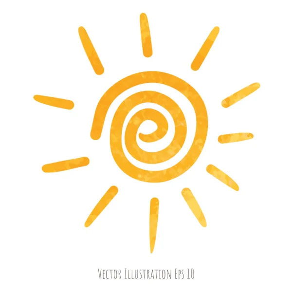 Aquarell Sonne Symbol Vektorillustration — Stockvektor