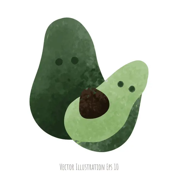 Avocado Hand Gezeichnete Illustration — Stockvektor