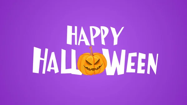 Feliz Estandarte Halloween Con Calabaza Texto — Vector de stock