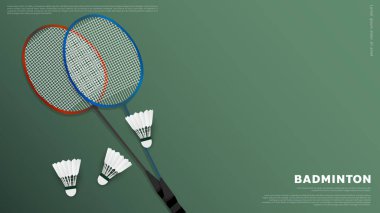 Badminton 'un gerçekçi badminton simgesi siyaha izole edilmiş. badminton topu, badminton topu ve badminton mekiği.
