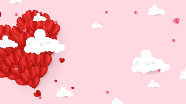 Rendu Fond Saint Valentin Avec Des Cœurs — Image vectorielle