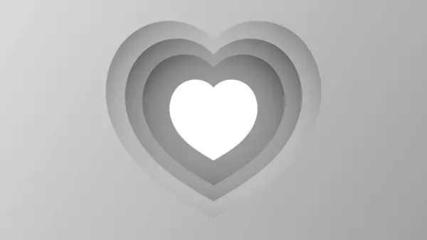 Papír Řezané Srdce Ikona Izolované Šedém Pozadí Symbol Valentýna Spojení — Stockový vektor