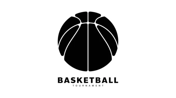 Логотип Баскетбола Черно Белым — стоковый вектор