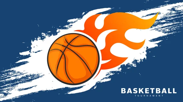 Эмблема Баскетбола Огнём — стоковый вектор