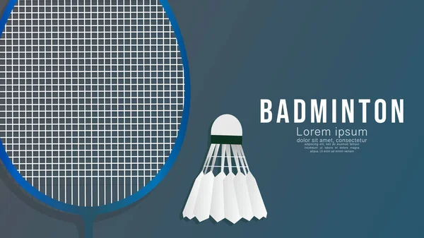 Cartaz Badminton Desporto Raquete Badminton Ilustração Vetorial Design Plano — Vetor de Stock