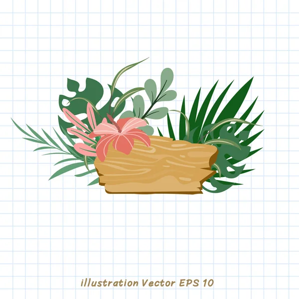 Векторная Иллюстрация Цветов Листьев — стоковый вектор