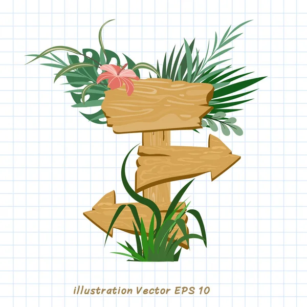 Векторная Иллюстрация Тропических Растений — стоковый вектор